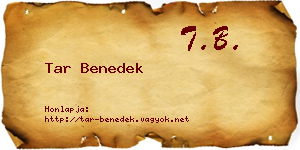 Tar Benedek névjegykártya