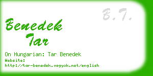 benedek tar business card